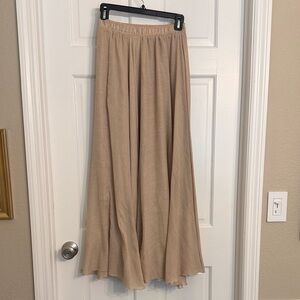 Flowy Tan Maxi Skirt